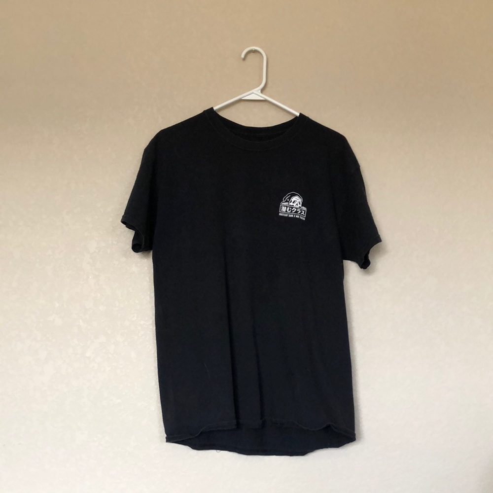 Black Short Sleeve Sketchy Tank Shirt